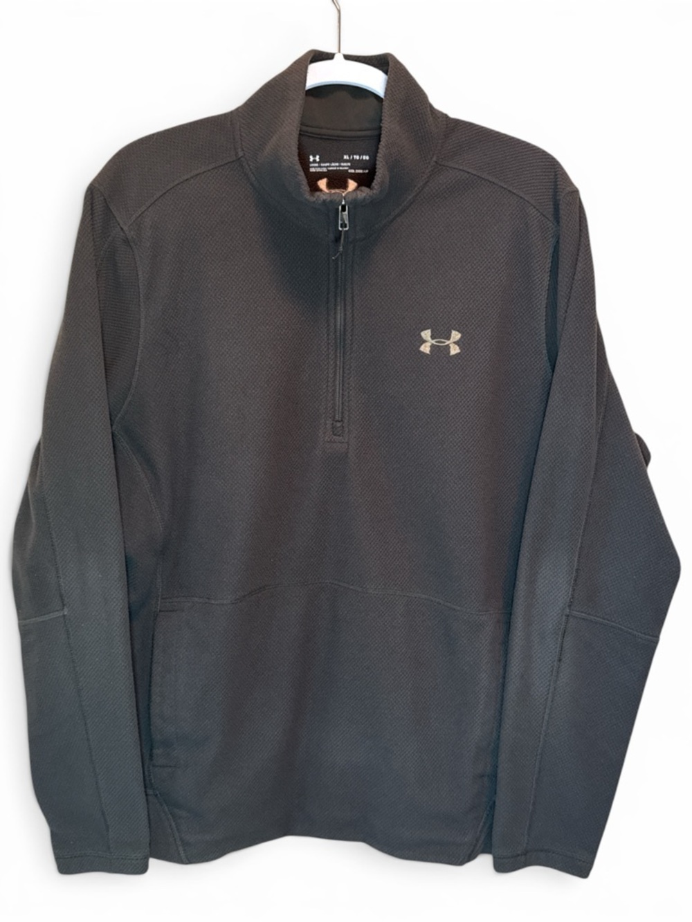 EUC Mens XL Under Armour Gray Cold Gear 1/4 Zip